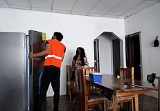 Hot Woman Excitedly Spreads Legs To Show Ass To Strangers In Her House