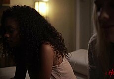 blonde ebony threesome with oral face sitting riding