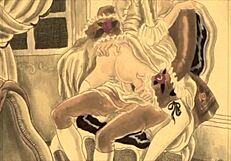 Vintage drawings featuring erotic and hairy themes from antique collections