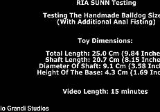 Hey, watch Ria Sunn test huge Balldog toy with wild anal fisting!
