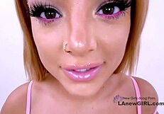 Busty Blonde Babe Sucks and Gets Pussy Pounded Hard!