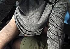Yo, assjob with pre-cum on green shorts feels insane