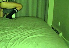 Young Silly Brunette Girl Fooling Around In Bedroom