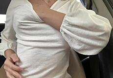 Public squirt and creampie in a stranger's car