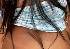 Latina Novinha Fucks in Lingerie Behind Wall in Favela