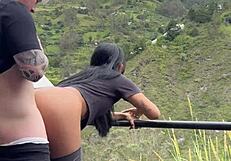 Young Couple Fucks In Public Park