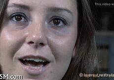 The wicked chick gets whipped and licks balls.