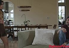 My stepsister aria lee caught me! She joins for pleasure!