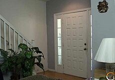 Charlee Chase fucks the plumber in the kitchen, getting a big facial on her tits