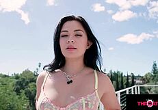 Throated - Gorgeous Busty Brunette Gives Sensual Blowjobs!