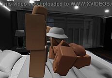 Roblox girlfriend spends quality time in bedroom.