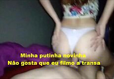 Wife's first porn video with cum on shaved ass