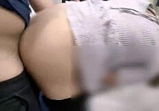 damn, risky filipina sucks and bangs in public fitting room