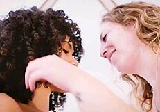 Interracial Lesbian Hotties Tease Each Other With Toys