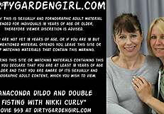 Nikki Curly Explores Anal Toys With Anaconda Dildo And Double Fisting