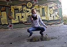 Hey Violeta, showing off that puddle in public is bold!