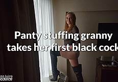 Panty stuffing granny meets her first black cock in wild encounter - angel grave trailer