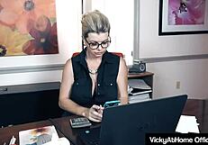 oh wow, check blonde vicky vette strip naked and rub herself at the office