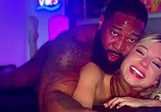 Hot Blonde Cheerleader Kait Gets Bred With Big Black Cock