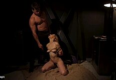 I submit to the bound blonde getting fucked by a big cock