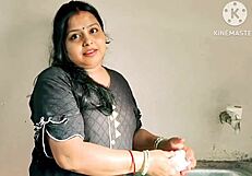 Desi Wife Takes Monster Cock in Rough Homemade Kitchen Deepthroat Action