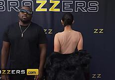 Violet myers flashes asshole to paparazi in interracial tease