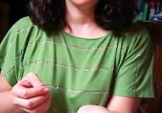 i gave a quickie blowjob and licked cum from my hands