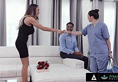 Look, Sheena Ryder gives hot nuru massage to married couple!
