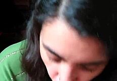 i gave a quickie blowjob and licked cum from my hands