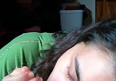 i gave a quickie blowjob and licked cum from my hands