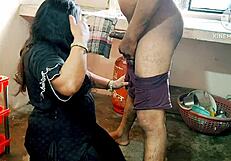 Desi Wife Takes Monster Cock in Rough Homemade Kitchen Deepthroat Action