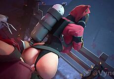 Femme Pyro Shows Big Tits And Ass While Riding Monster Cock For Cumshot