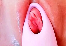 pussy spa with wonderful toys close up fat shaved wet puffy big pussy lips 😍