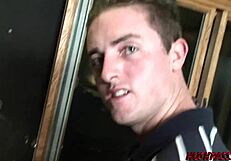 coed aiden bent over in doggystyle and missionary, riding in public frat house mmf