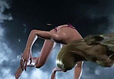 tk8 ryona lili in bikini mod showing big tits