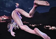 tk8 ryona lili in bikini mod showing big tits