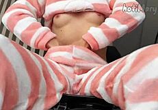 horny teen masturbating and reaching orgasm