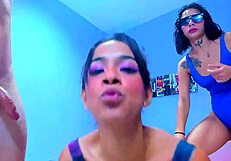 Three devils give sloppy wet blowjobs