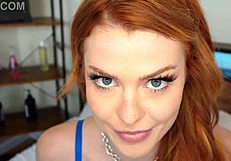 Sexy redhead college co-ed elly clutch seduces her tutor.
