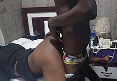 Naughty Son Sneaks on Hot Ebony House Girl