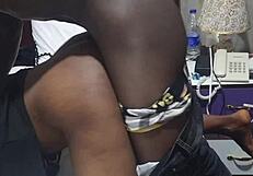 Naughty Son Sneaks on Hot Ebony House Girl