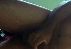 Thick Cumshot Lands On Hairy Pussy In Amateur Scene.