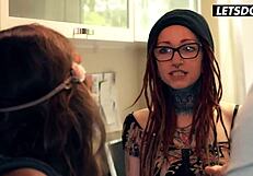 frida sante finally breaks friendzone at horny hostel, so hot