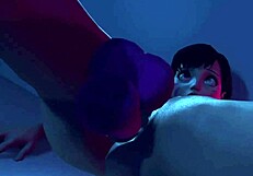 Night-time giantess performs anal vore