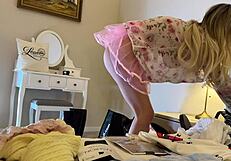 Big Tits Raver Girl Gives Handjob to Director Backstage