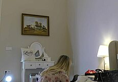 Big Tits Raver Girl Gives Handjob to Director Backstage