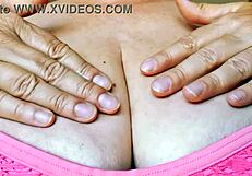 Mature woman shows huge tits to boss in pov cumshot