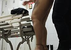 Intense Fucking with Market Employee in Dressing Room Involves Licking and Flashing