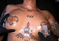 Tattooed hottie gets a massage and some anal action!