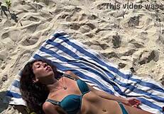 Pissed on a Skinny Babe's Wet Pussy on Public Beach - She Was Shocked!